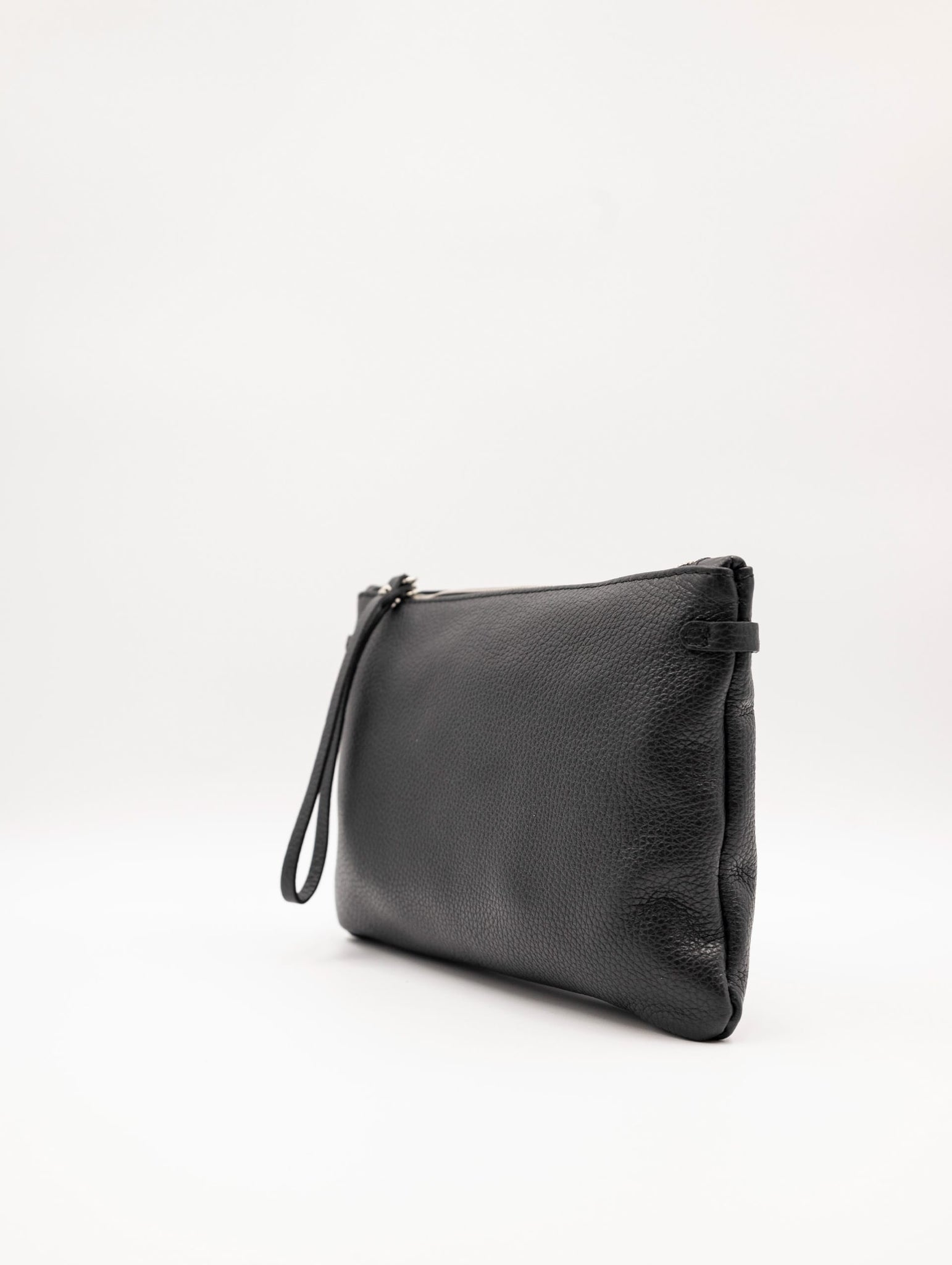 Clutch Hermy Gianni Chiarini in Pelle Martellata Nera