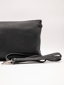 Clutch Hermy Gianni Chiarini in Pelle Martellata Nera