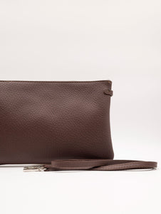 Clutch Hermy Gianni Chiarini in Pelle Martellata Testa di Moro