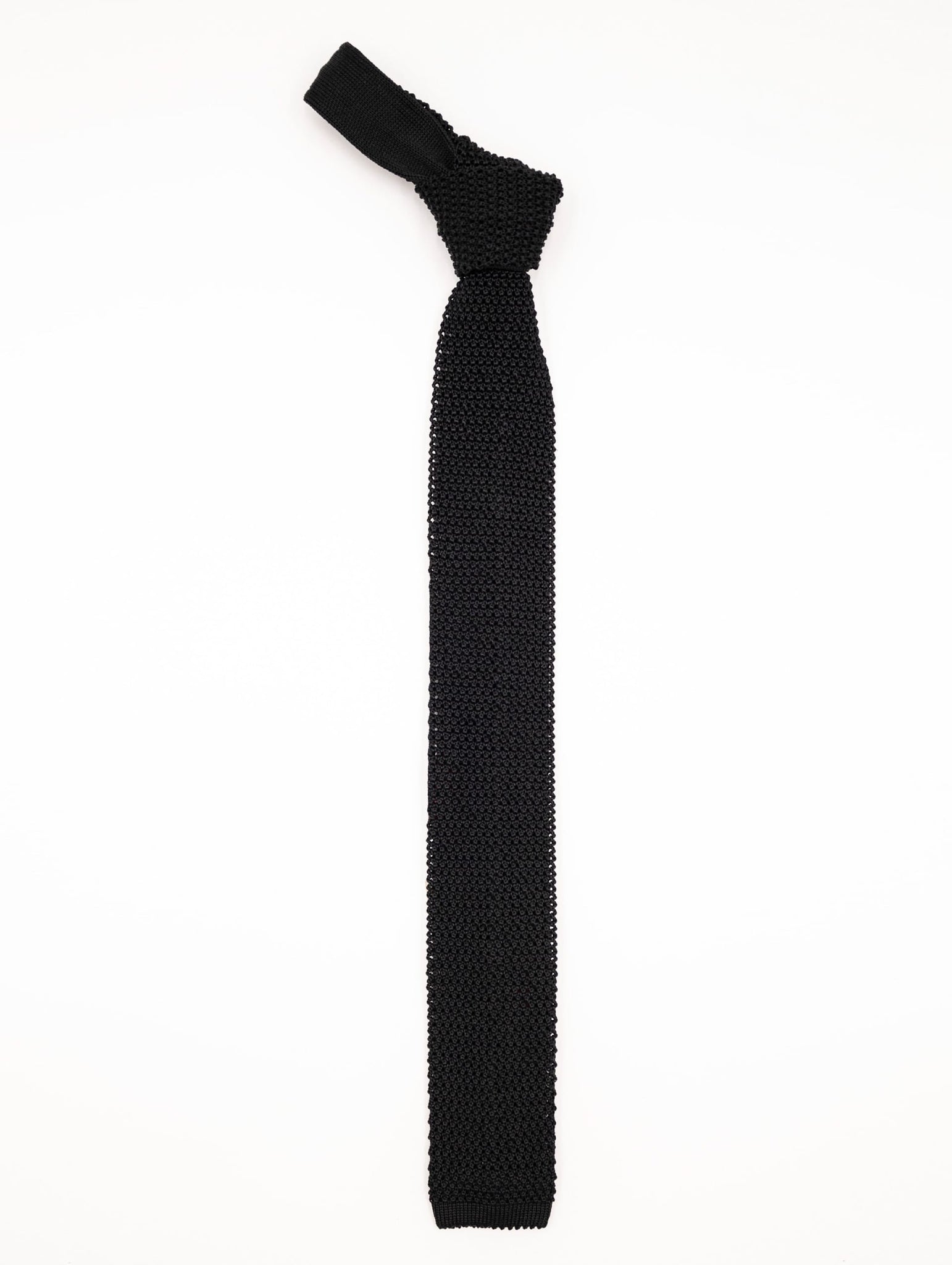 Cravatta Altea in Maglia di Cotone Nero