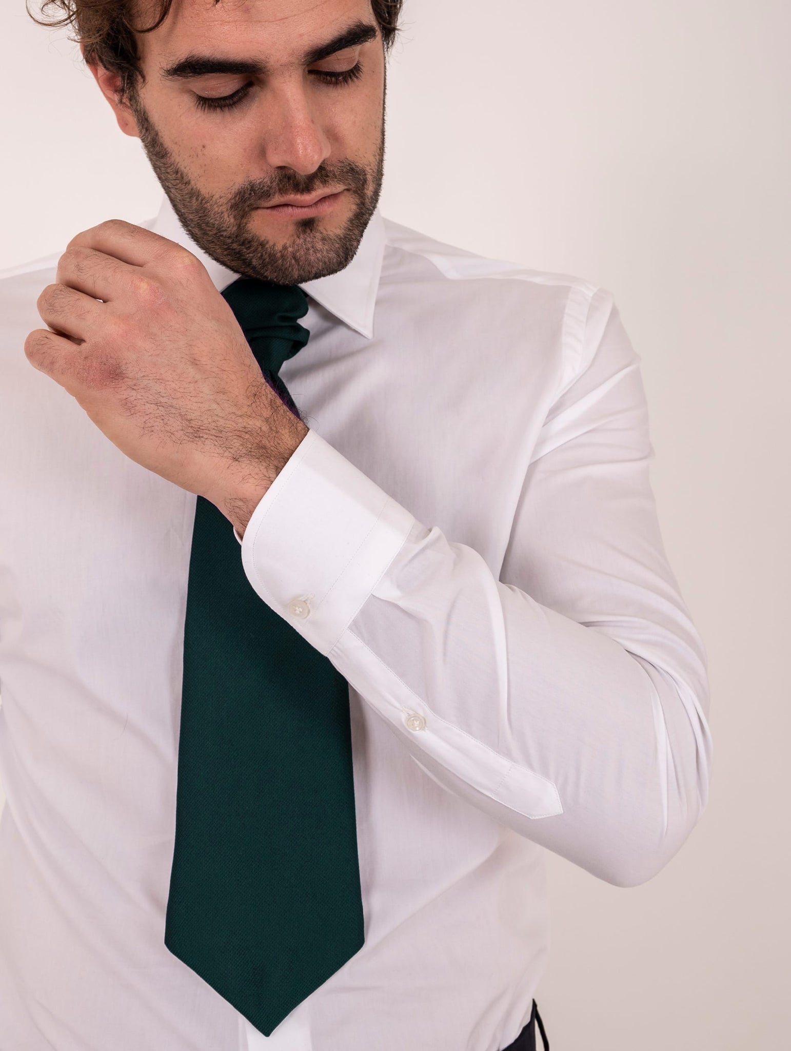 Camicia Borriello Napoli in Cotone Collo Italiano Bianco