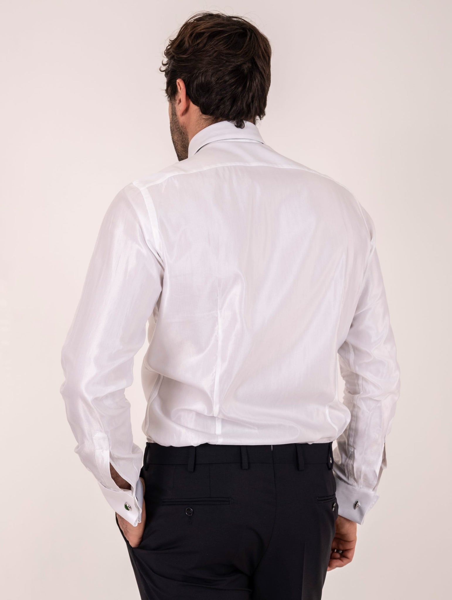 Camicia Four Stroke in Cotone e Viscosa Bianco