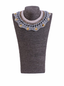 Collier Nicola Luccarini in Cashmere Grigio ed Ecrù