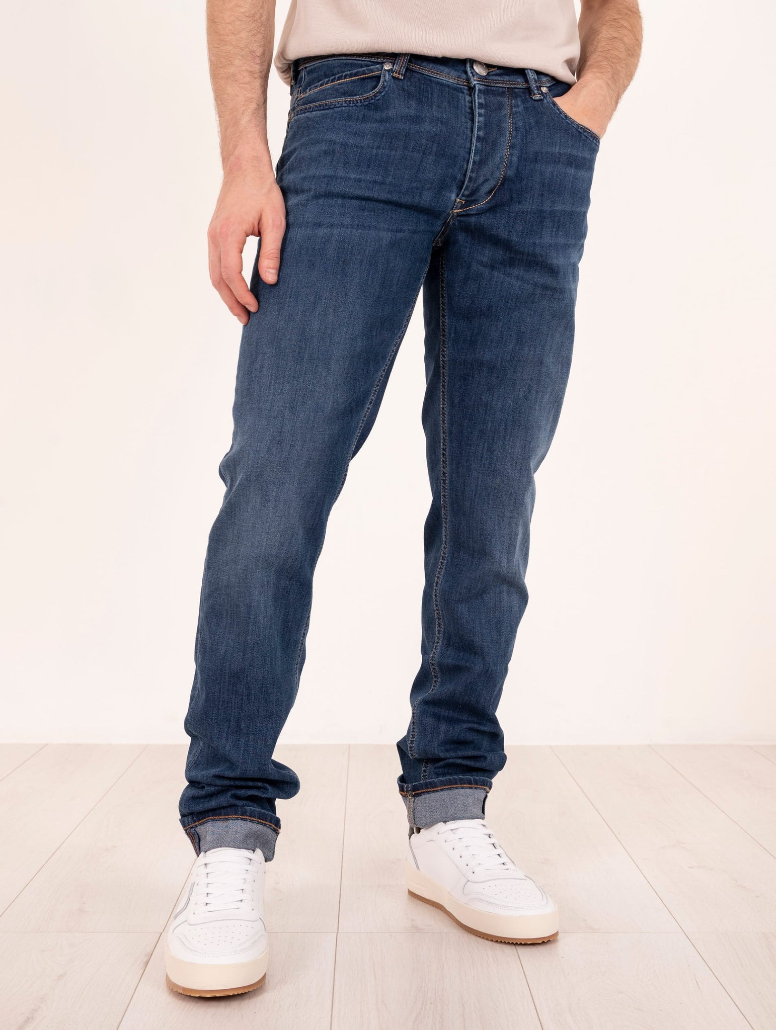 Denim Re-Hash in Cotone e Lyocell Denim Medio