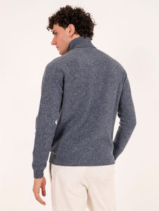 Dolcevita Zanieri in Lambswool e Cashmere Blu Melange