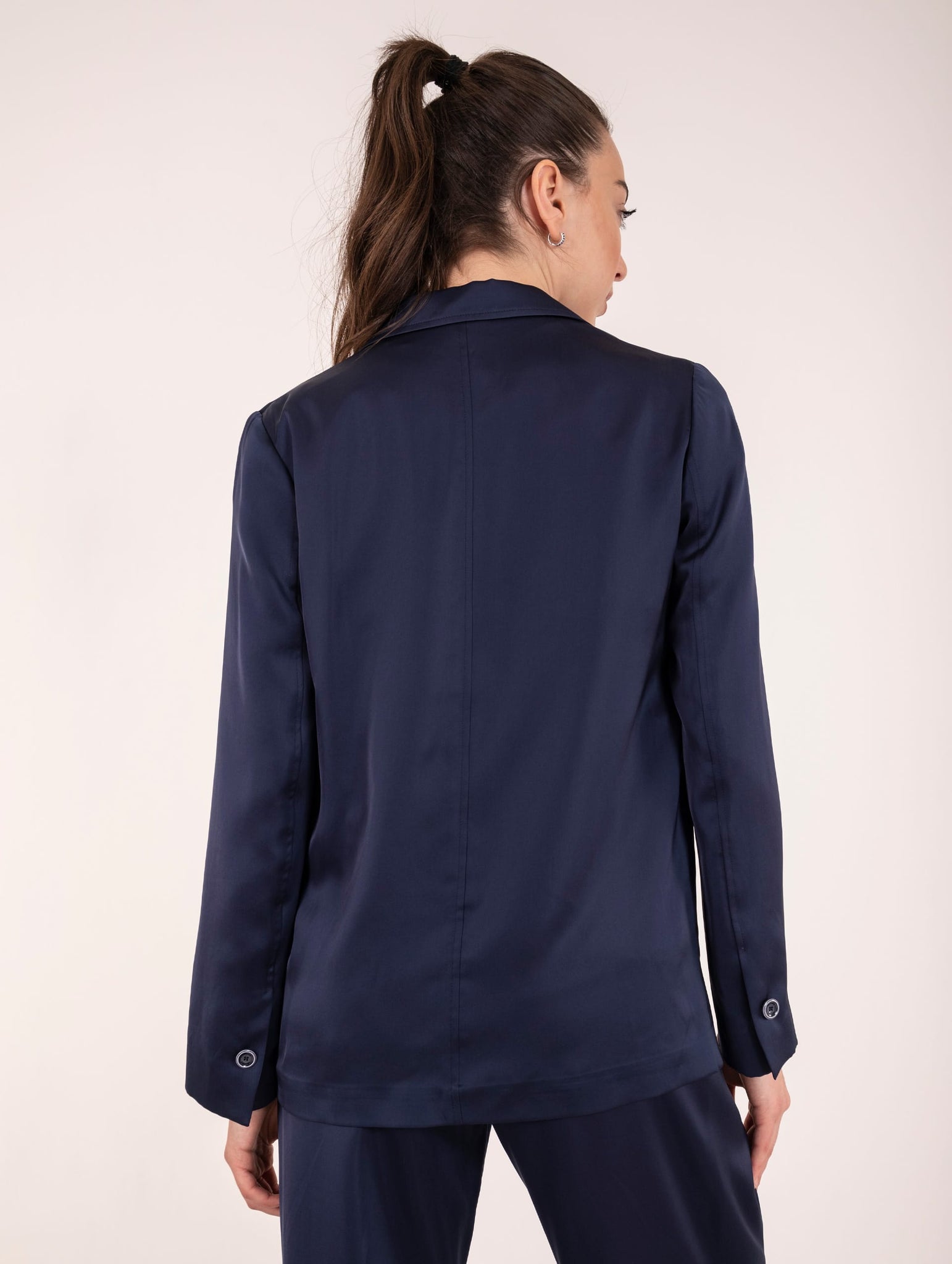 Giacca Camicia Eleventy Milano Satin Blu