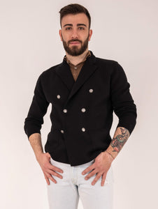 Giacca H953 in Maglia di Cotone Nero