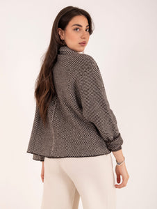 Giacca in Maglia Base in Lana Merino Marrone