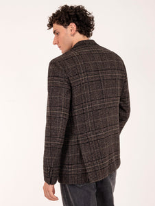 Giacca Lardini Special Line in Lana Pied de Poule Marrone