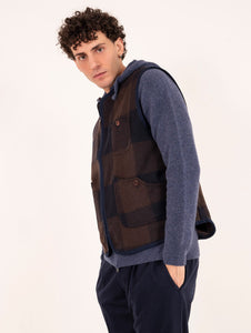 Gilet Capalbio con Zip in Lana Check