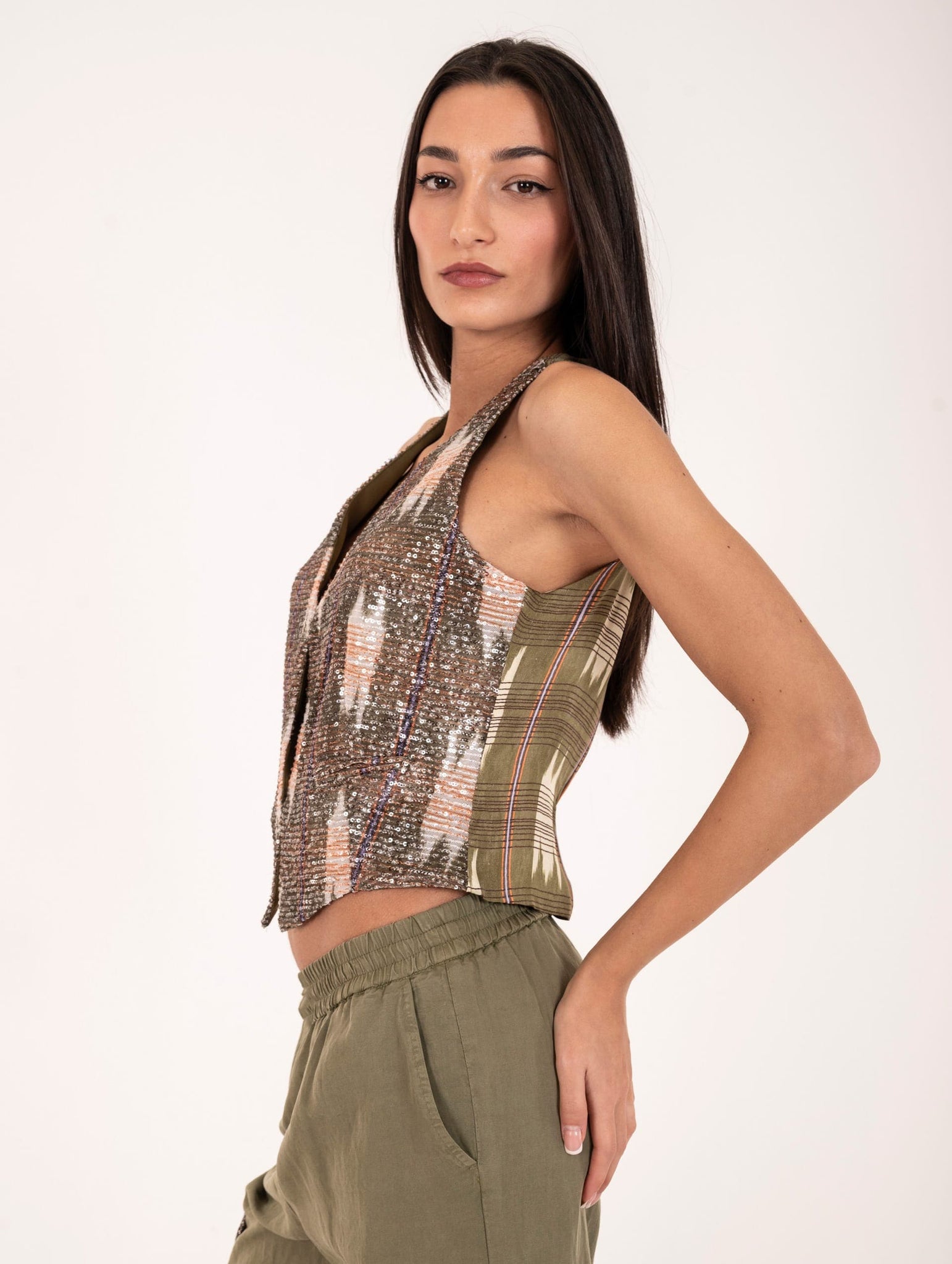 Gilet con Paillettes Bazar Deluxe Azteco Verde