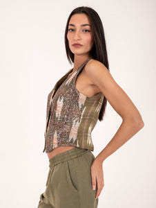 Gilet con Paillettes Bazar Deluxe Azteco Verde