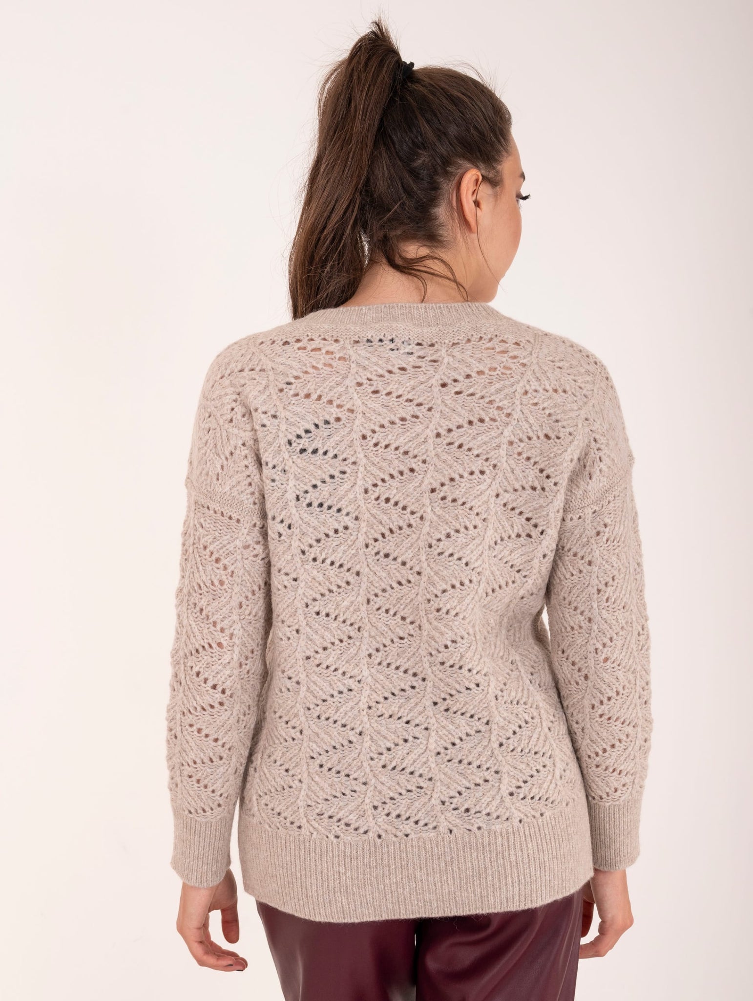 Girocollo Alpha Studio Macramè in Alpaca Beige