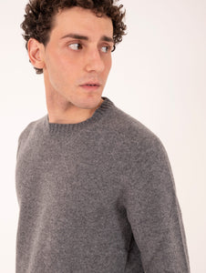 Girocollo Zanieri in Lana Cashmere Grigio Melange