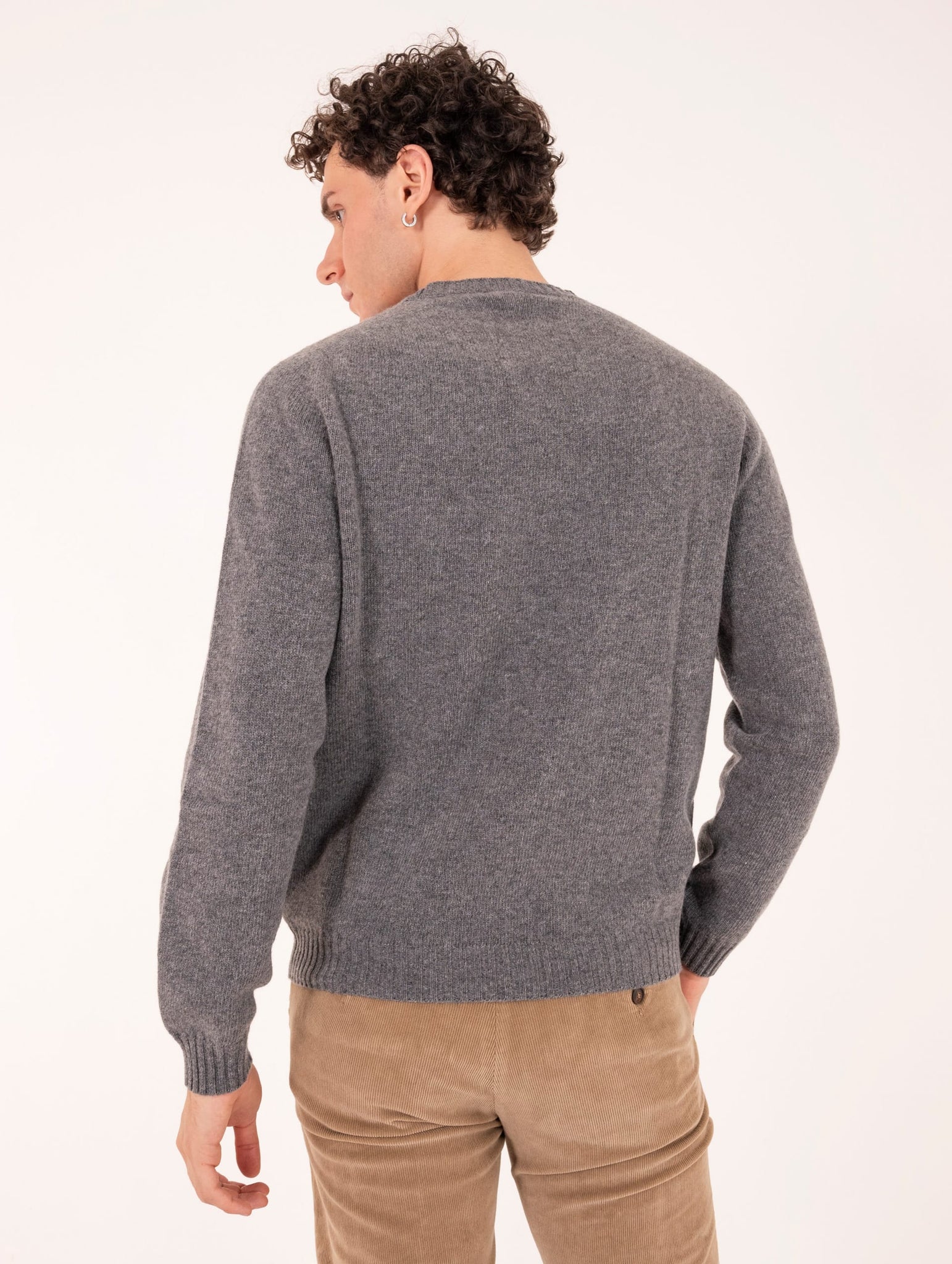 Girocollo Zanieri in Lana Cashmere Grigio Melange