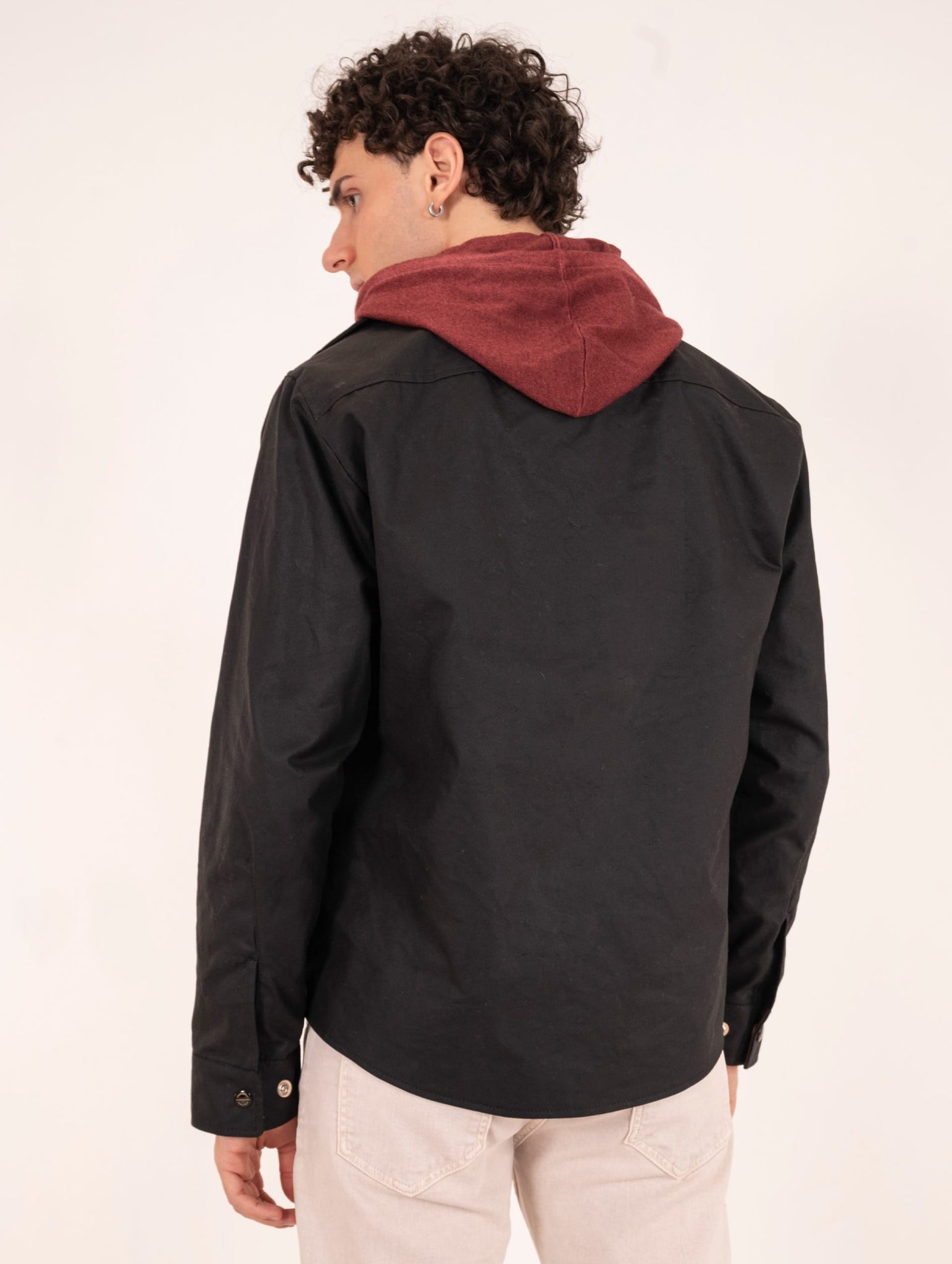 Heavy Shirt Manifattura Ceccarelli in Cotone Paraffinato Nero