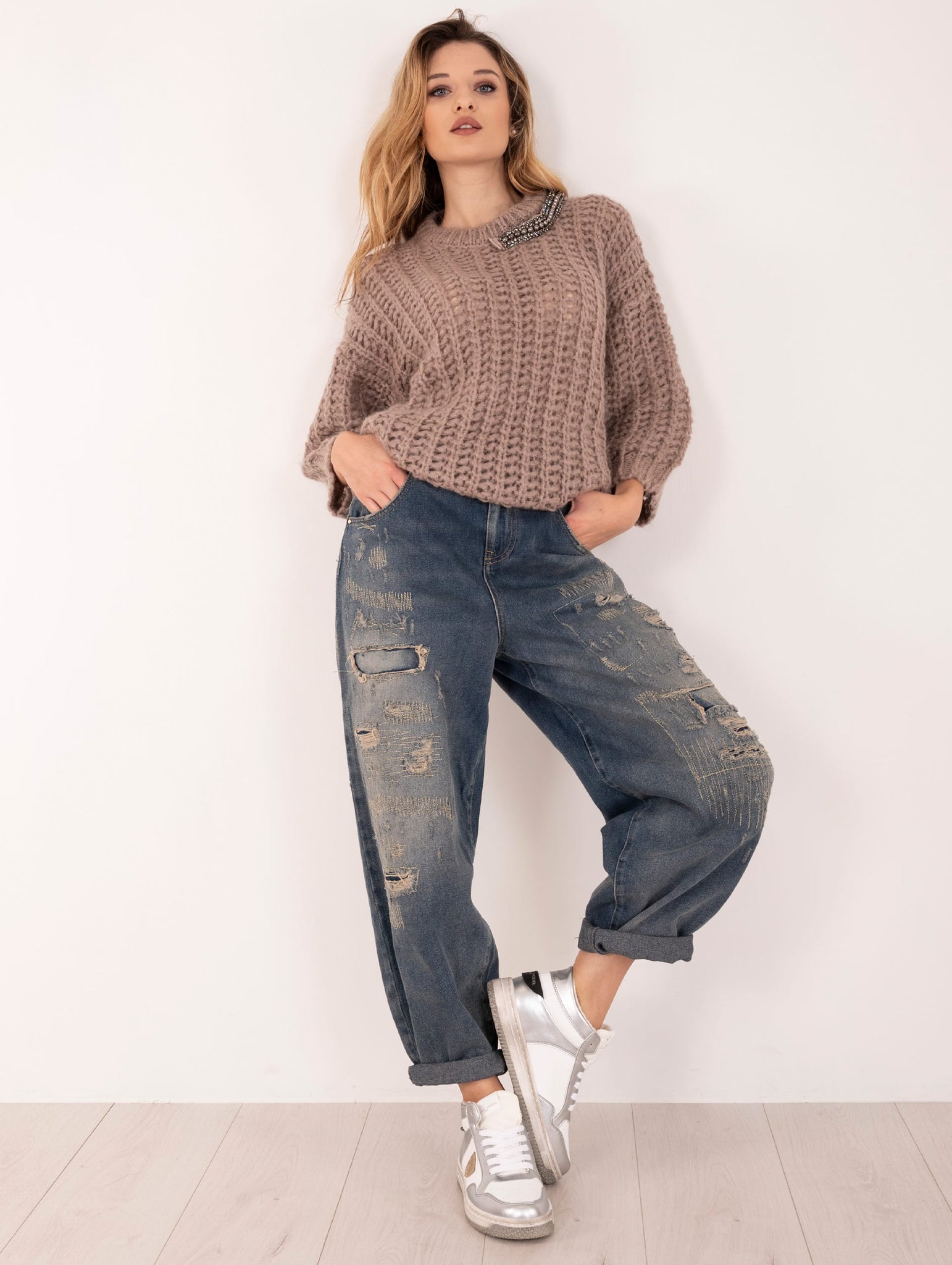 Jeans Boho Brand Unique con Rotture