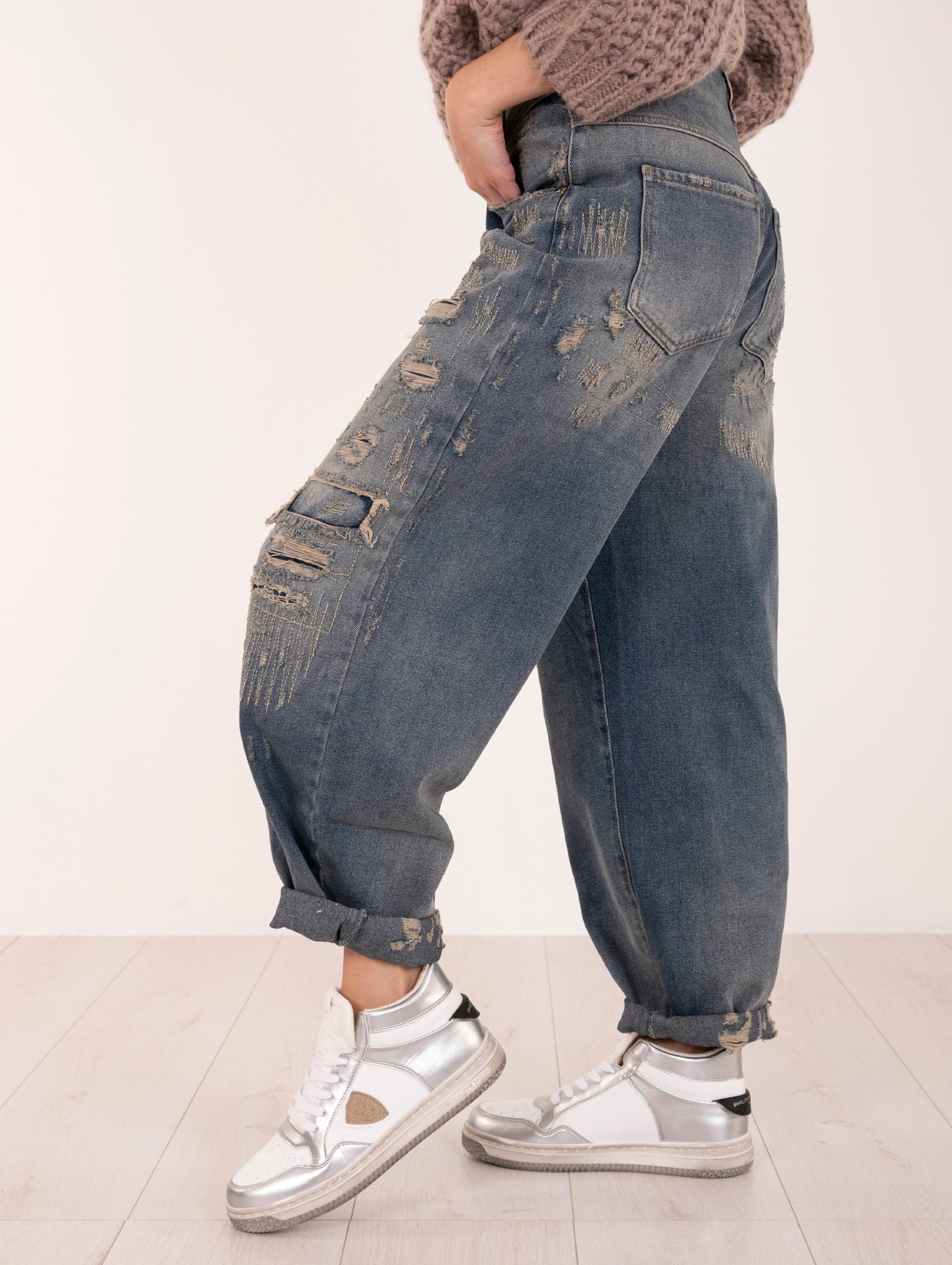 Jeans Boho Brand Unique con Rotture