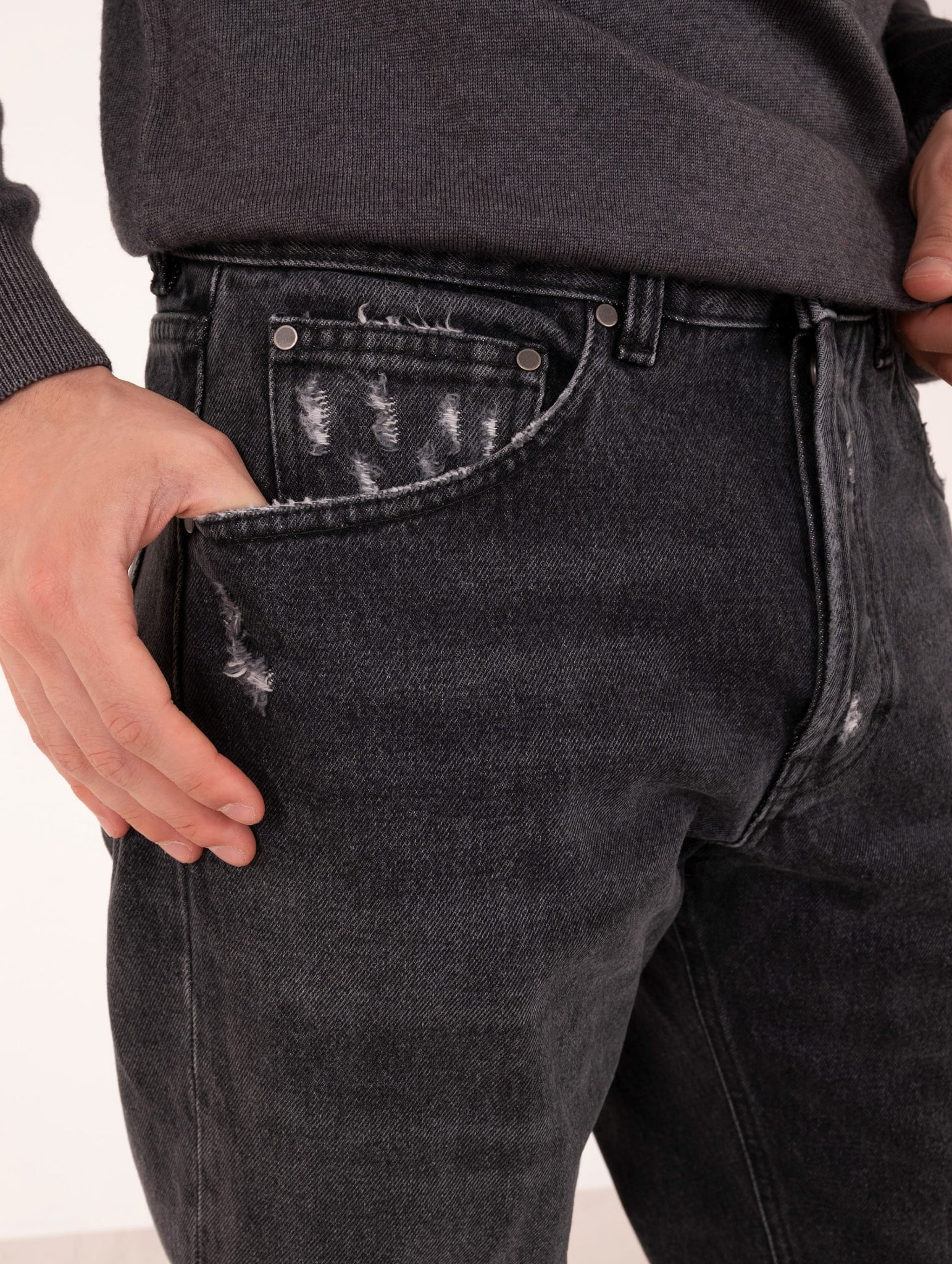 Jeans Lardini in Cotone Denim Nero