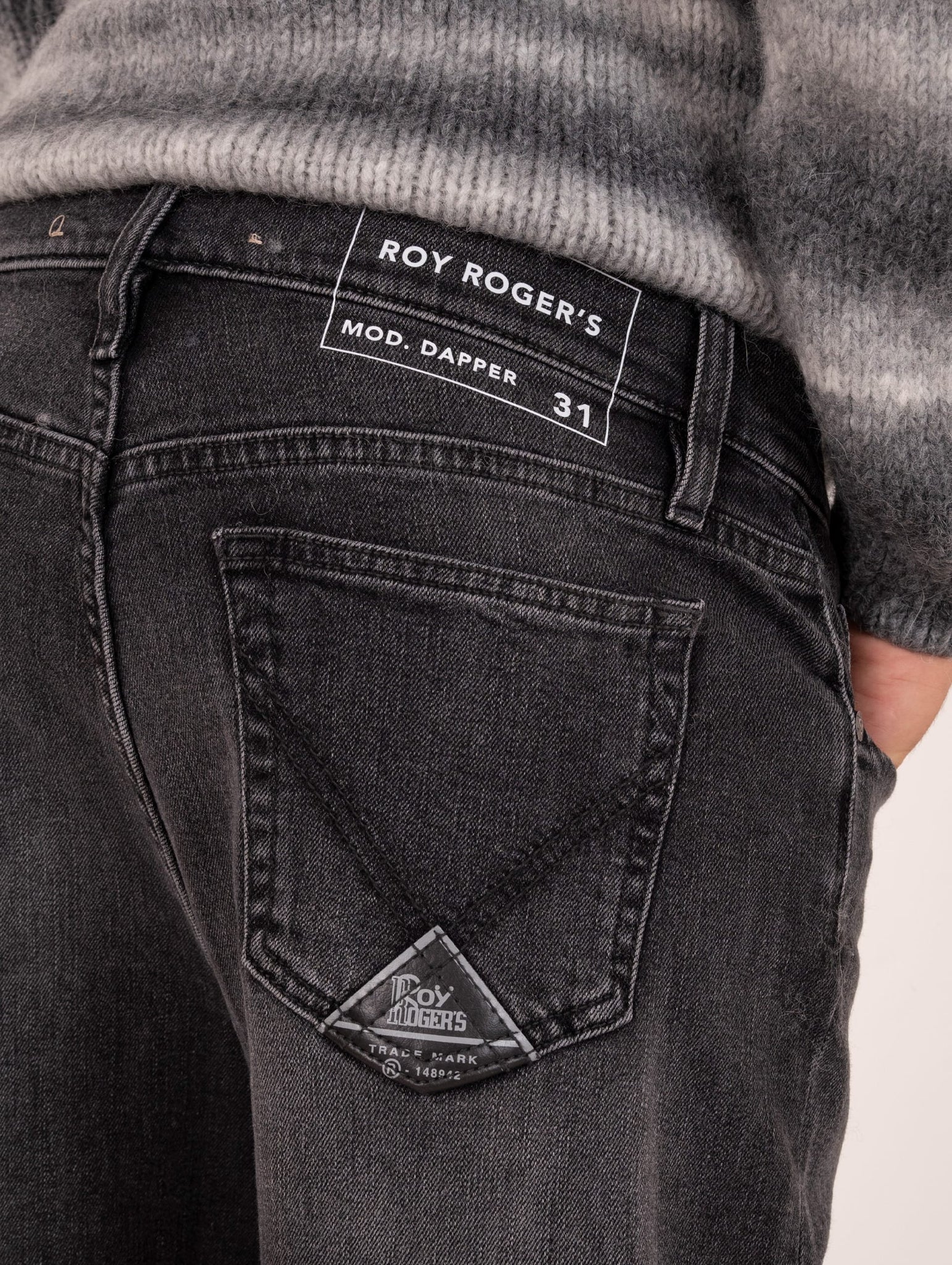 Jeans Roy Roger's Elias in Cotone e Modal Nero