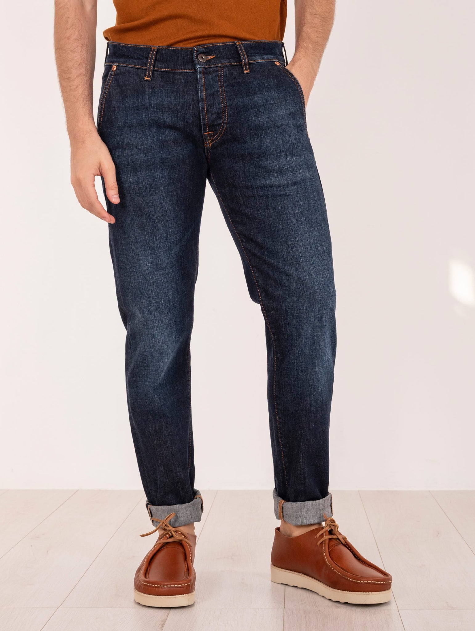 Jeans Roy Roger's Pater in Cotone Denim Scuro