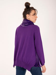 Maglia Abtares William Duff in Lana Merinos e Velluto Viola