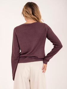 Maglia Base in Lana e Cashmere Malva