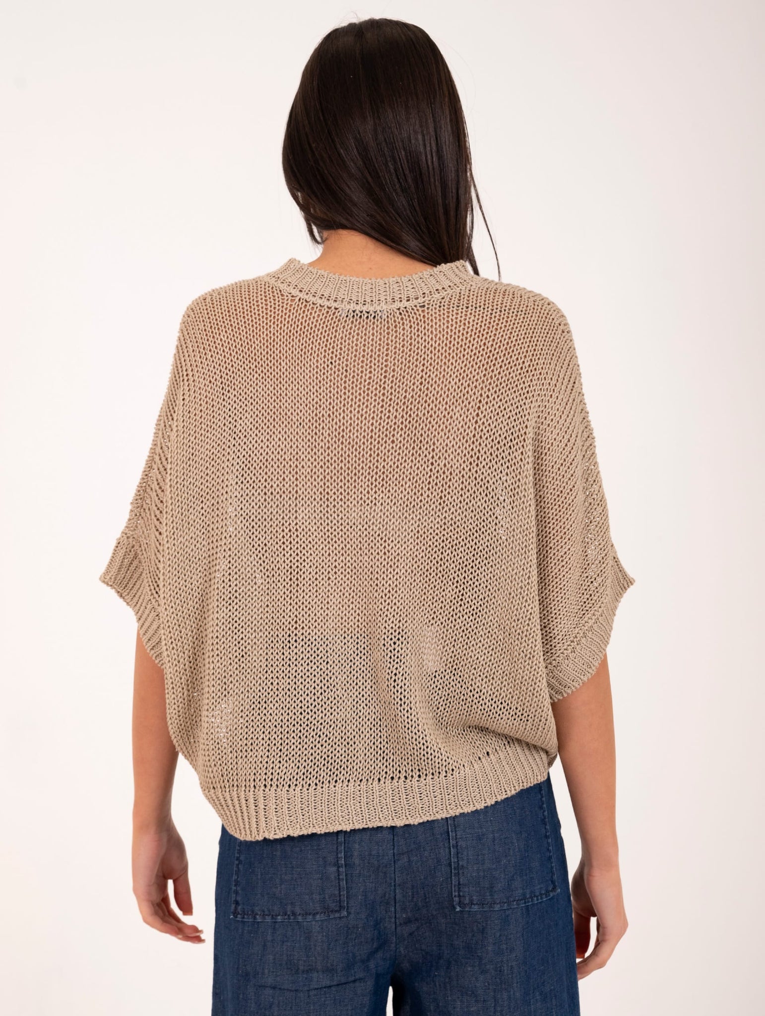 Maglia Base in Lino e Cotone Beige