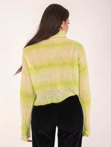 Maglia Cropped Daniele Fiesoli in Mohair e Alpaca Lime