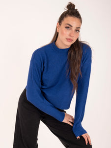 Maglia Cropped Roy Roger's Misto Lana Bluette