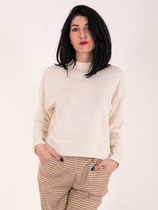 Maglia Cropped Roy Roger's Misto Lana Panna