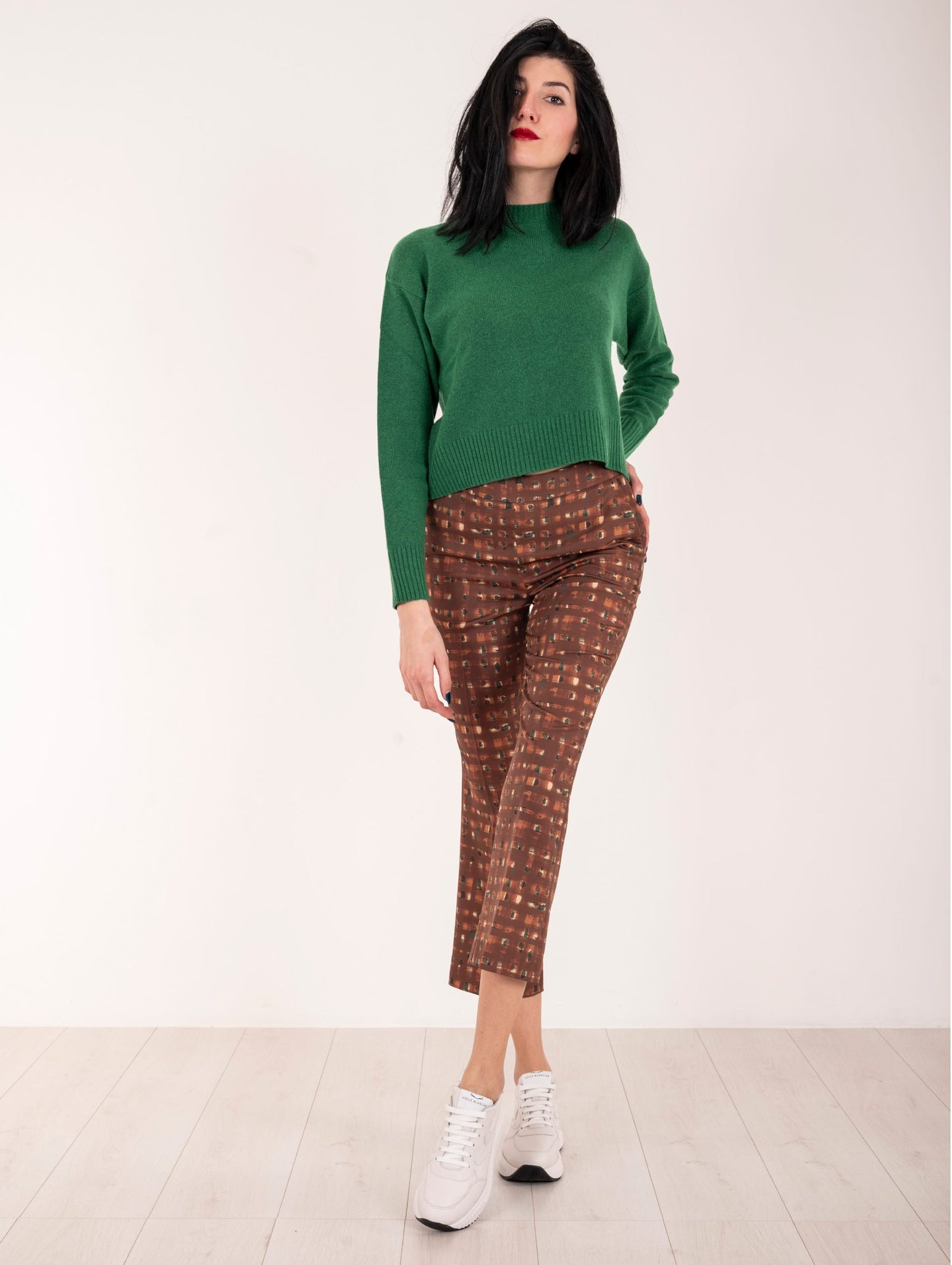 Maglia Cropped Roy Roger's Misto Lana Verde