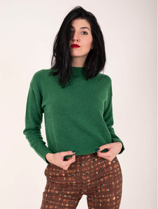 Maglia Cropped Roy Roger's Misto Lana Verde