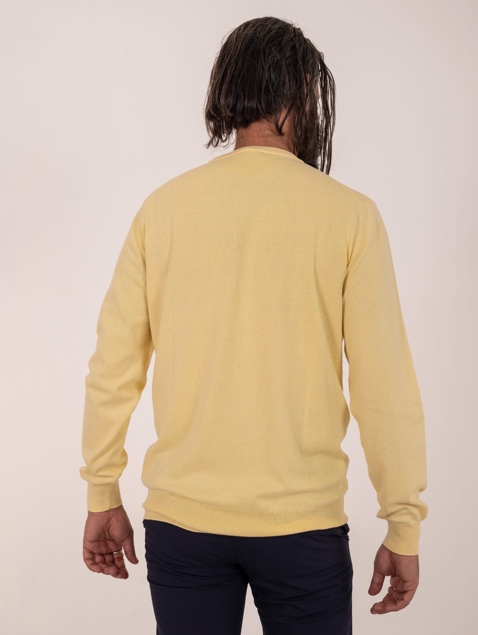 Maglia Girocollo Zanieri in Cotone Giallo