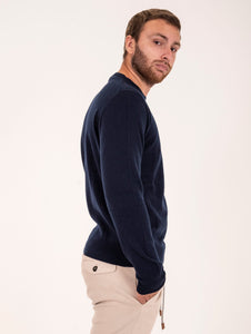 Maglia Girocollo Zanieri Lambswool e Cashmere Blu