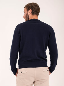 Maglia Girocollo Zanieri Lambswool e Cashmere Blu