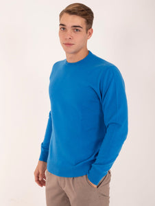 Maglia Girocollo Zanieri Lambswool e Cashmere Bluette