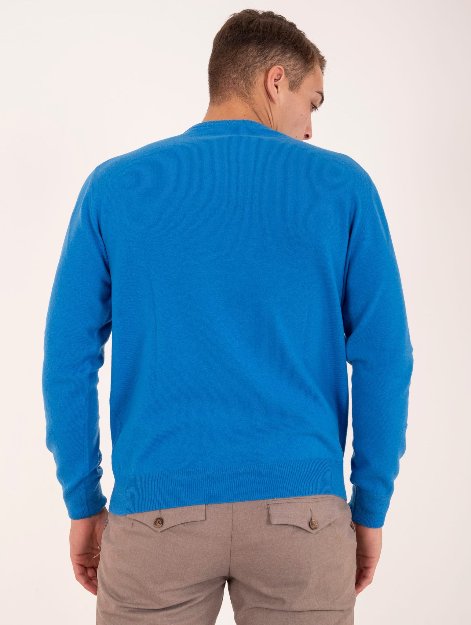 Maglia Girocollo Zanieri Lambswool e Cashmere Bluette