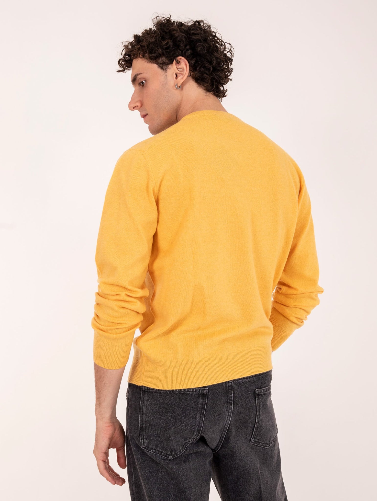 Maglia Girocollo Zanieri Lambswool e Cashmere Giallo