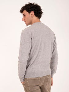 Maglia Girocollo Zanieri Lambswool e Cashmere Grigio Chiaro