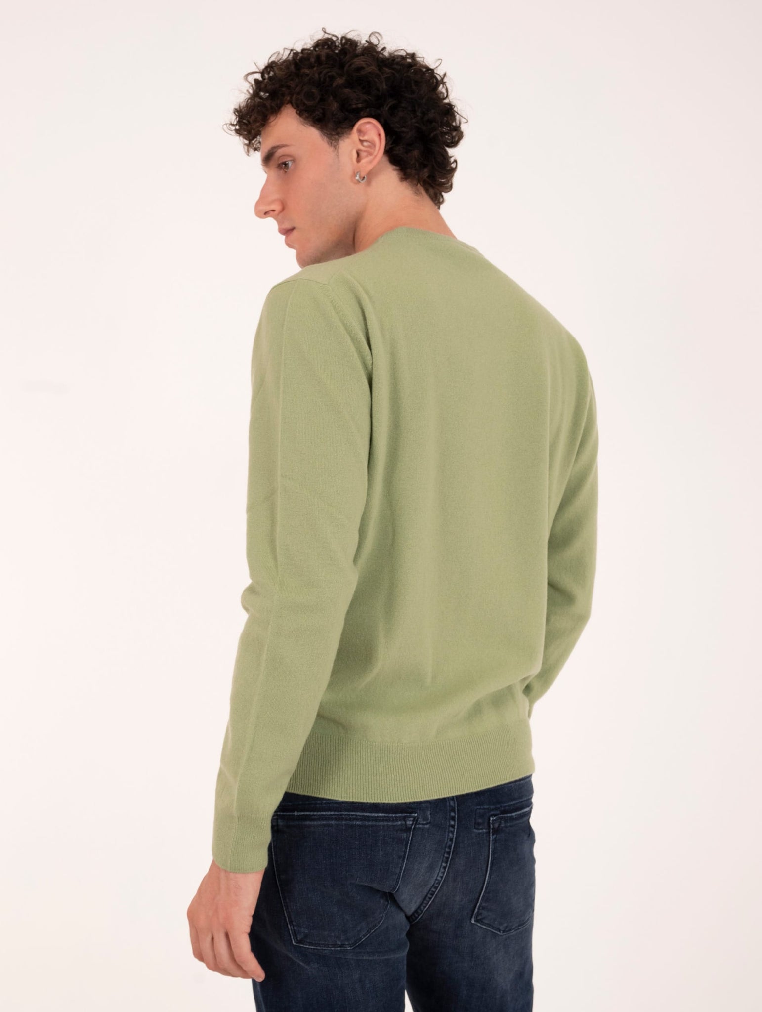 Maglia Girocollo Zanieri Lambswool e Cashmere Lichene