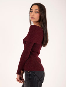 Maglia Luna Kocca Gold in Viscosa Lurex Bordeaux