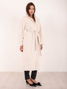 Maxi Cappotto Violanti in Eco Montone Latte