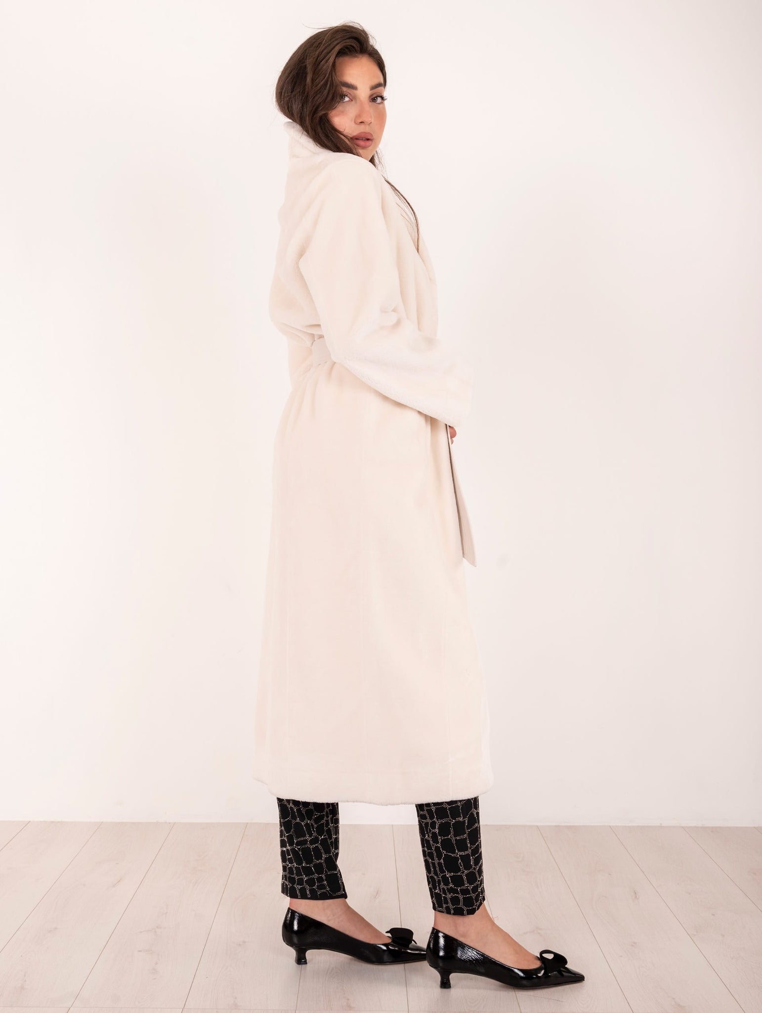 Maxi Cappotto Violanti in Eco Montone Latte