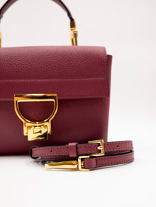 Mini Bag Coccinelle Arlettis in Pelle Martellata Rosso