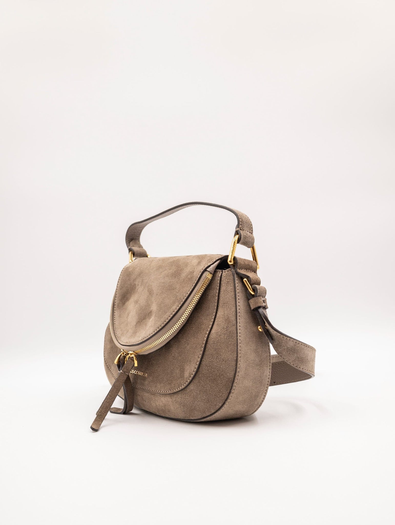 Mini Bag Coccinelle Sole in Suede Taupe