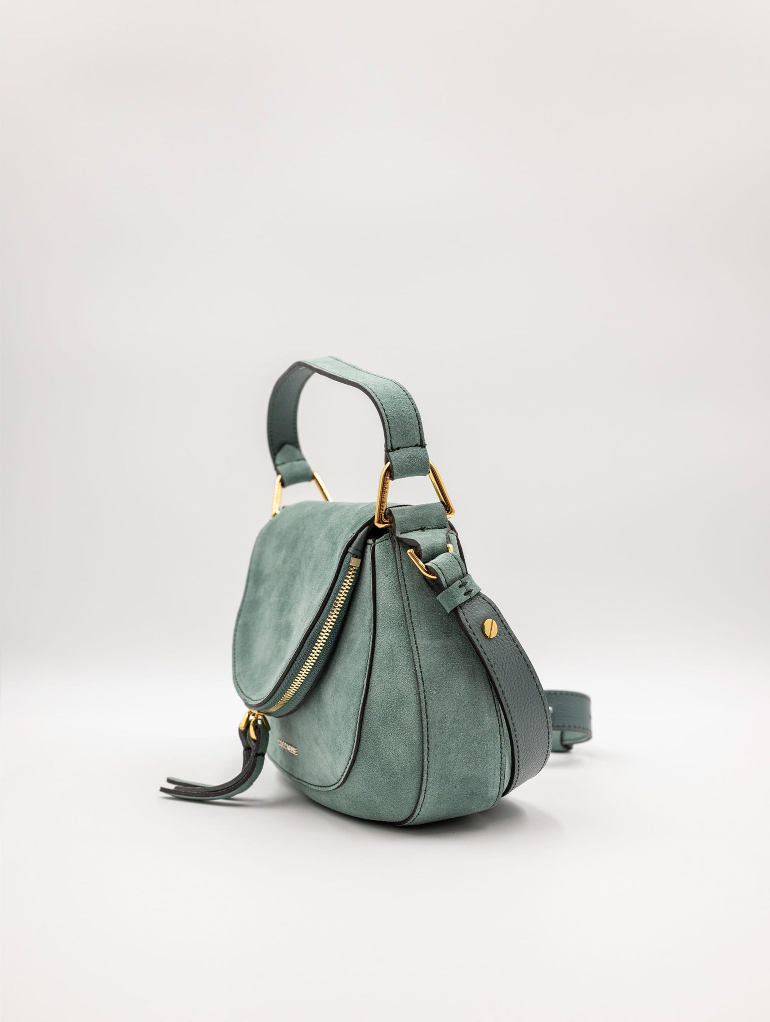 Mini Bag Coccinelle Sole in Suede Verde