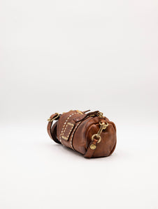 Mini Bauletto Kura Campomaggi con Borchie in Pelle Cognac