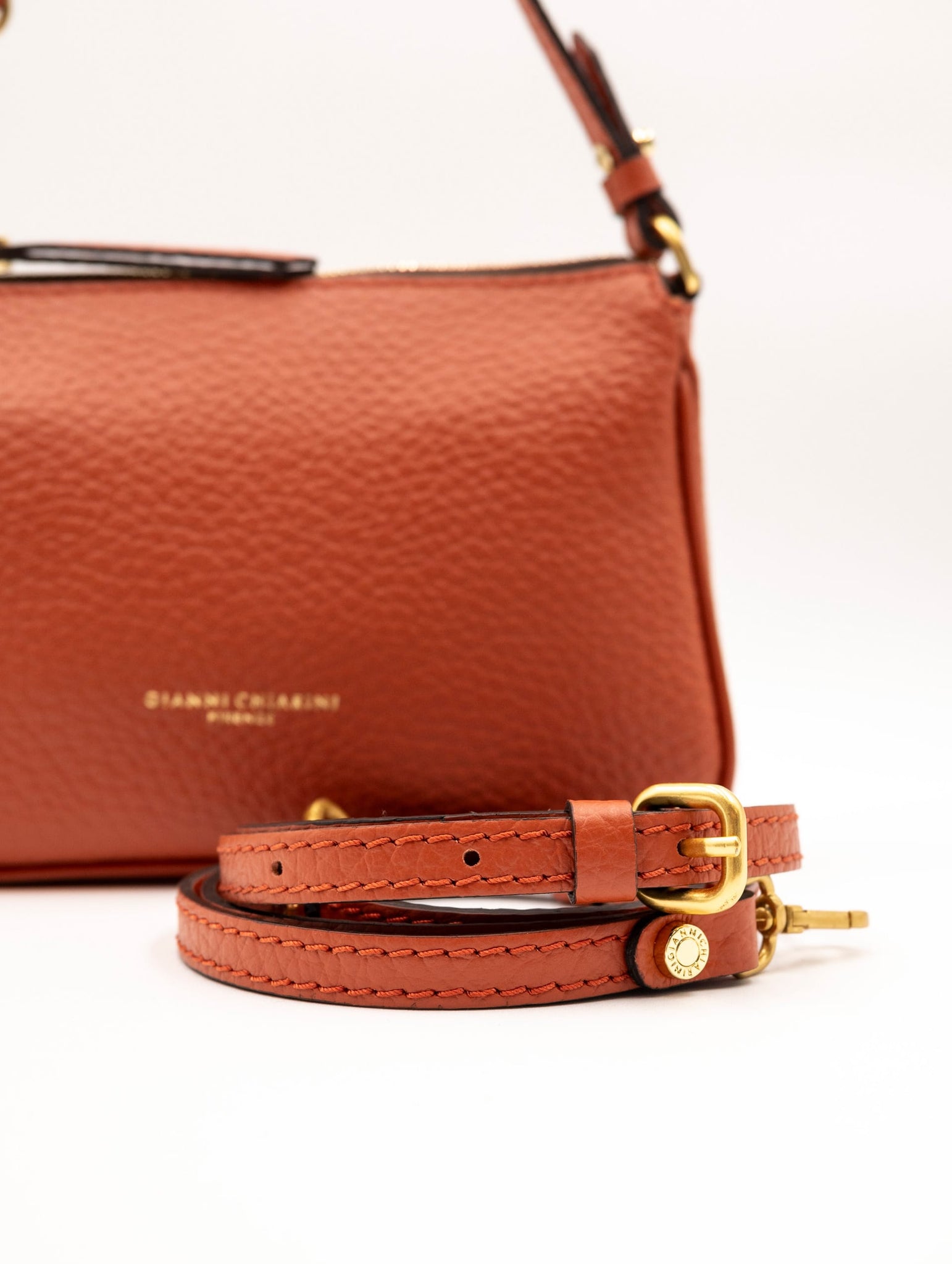 Minibag Brooke Gianni Chiarini In Pelle Martellata Arancio