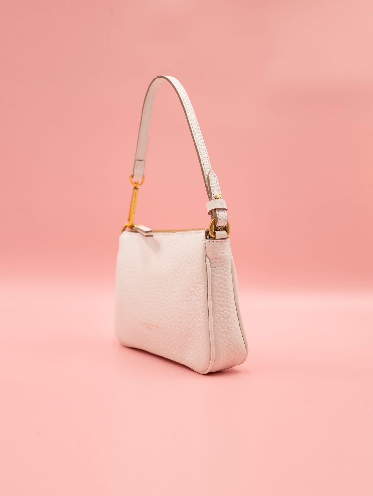 Minibag Brooke Gianni Chiarini In Pelle Martellata Bianca